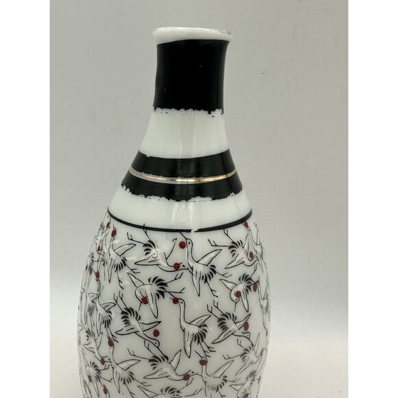 Vintage Japanese 1000 Cranes Tokkuri Sake Bottle, 6" - Picture 3 of 7